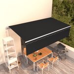 vidaXL Auvent automatique rétractable avec store 6x3 m Anthracite