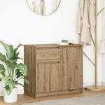 vidaXL Buffet avec tiroir chêne artisanal 71x35x65 cm bois ingénierie
