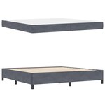 vidaXL Cadre de lit Gris foncé  gris et blanc 200 x 200 cm Velours