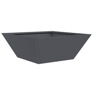 vidaXL Pot à fleurs anthracite 40x40x15 cm en acier.