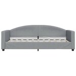 vidaXL Lit de jour avec gigogne et tiroirs gris clair 90x190 cm tissu