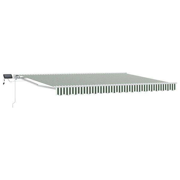 vidaXL Cadre de store manuel avec LEDs Vert et blanc 5 x 3 m