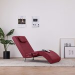 vidaXL Chaise longue de massage et oreiller Rouge bordeaux Similicuir