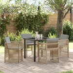 vidaXL Ensemble de salle à manger pour jardin 5 Pièces Beige Poly rotin