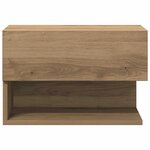 vidaXL Table de chevet murale chêne artisanal