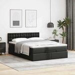 VidaXL Cadre de lit ottoman avec matelas noir 140x200 cm similicuir