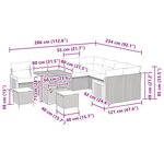 vidaXL Ensemble de canapé de jardin avec coussin 12 Pièces Beige et crème