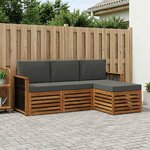 vidaXL Ensemble de canapés d'extérieur 4 Pièces Naturel et Anthracite