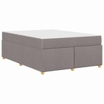 vidaXL Cadre de lit avec matelas Taupe 160 x 200 cm tissu
