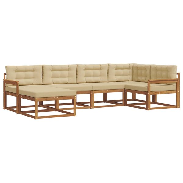 vidaXL Ensemble de canapés d'extérieur 6 pc Naturel et Beige
