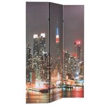 vidaXL Cloison de séparation pliable 120x170 cm New York la nuit