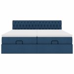 VidaXL Cadre de lit ottoman avec matelas bleu 180x200 cm tissu