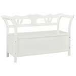 vidaXL Banc Blanc 107x45x75 5 cm Bois de sapin solide