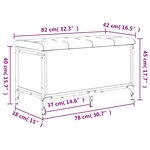 vidaXL Banc de rangement noir 82x42x45 cm bois d'ingénierie