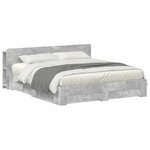 vidaXL Cadre de lit avec rangement Gris béton 200 x 200 cm