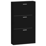 vidaXL Armoire à chaussures Noir 59x17x108 cm Bois d'ingénierie