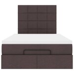 VidaXL Cadre de lit ottoman avec matelas marron foncé 120x190 cm tissu