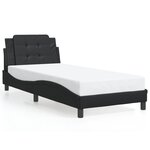 vidaXL Cadre de lit avec LED sans matelas noir 90x190 cm