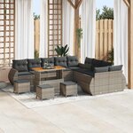 vidaXL Ensemble de canapé de jardin 14 Pièces Gris 110 x 55 x 71 cm