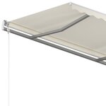 vidaXL Auvent manuel rétractable avec poteaux 4 5x3 m Crème