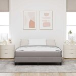 vidaXL Lit à ressorts avec matelas Taupe 140 x 200 cm tissu