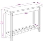 VidaXL Table console EKAI Noir 112 x 35 x 76 cm Bois de pin massif