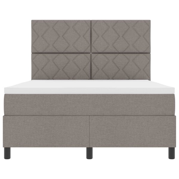 vidaXL Lit à ressorts avec matelas avec LED Taupe 160 x 200 cm tissu