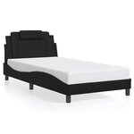 vidaXL Cadre de lit Viana sans matelas noir 100x203 cm similicuir