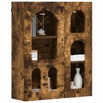 vidaXL Armoire suspendue avec étagère Chêne fumé 59 x 20 x 71 5 cm