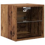 vidaXL Unité murale de TV avec LED 4 Pièces Bois ancien Bois d'ingénierie