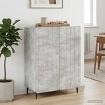 vidaXL Buffet Gris béton 66 x 34 5 x 92 cm Bois d'ingénierie