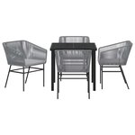 vidaXL Ensemble de salle à manger pour jardin 5 Pièces Gris Poly rotin
