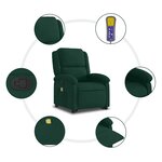 vidaXL Fauteuil de massage inclinable Vert foncé Velours