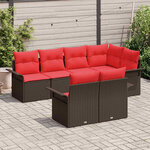 vidaXL Ensemble de canapé de jardin 7 Pièces Marron polyrotin