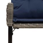 vidaXL Banc extérieur avec coussin Gris et Marine 118 x 55 x 82 cm