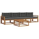 vidaXL Ensemble de canapés d'extérieur 5 Pièces Naturel et Anthracite