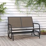 vidaXL Banc oscillant de jardin marron 120 5x76x86 5cm textilène/acier