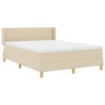 vidaXL Lit à Ressorts avec matelas Crème 140 x 190 cm tissu