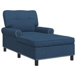 vidaXL Chaise longue avec coussin Bleu 91 x 157 x 91 cm tissu