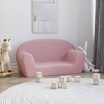 vidaXL Canapé pour enfants à 2 places Rose Peluche douce