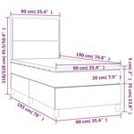 vidaXL Sommier à lattes de lit et matelas Gris clair 90x190 cm Tissu