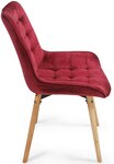 Lot de 8 chaises de salon salle à manger pied en bois et velours rouge foncé 01_0000560