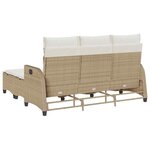 vidaXL Salon de jardin avec coussins forme de L 3 Pièces beige polyrotin