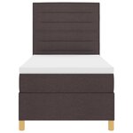 vidaXL Lit Box Spring avec Matelas & LED Marron Foncé 90x200 cm Tissu