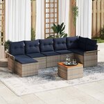 vidaXL Ensemble de canapé de jardin 8 Pièces Gris Poly rotin