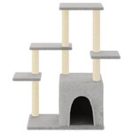 vidaXL Arbre à chat avec griffoirs en sisal gris clair 97 5 cm