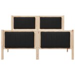 vidaXL Cadre de lit Marron et noir 140 x 200 cm Bois massif en pin