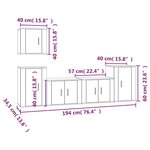 vidaXL Ensemble de meubles TV 5 Pièces Blanc brillant Bois d'ingénierie