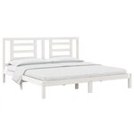 vidaXL Cadre de lit sans matelas blanc 200x200 cm bois massif de pin