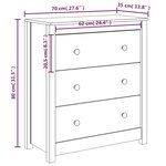 vidaXL Buffet blanc 70x35x80 cm bois massif de pin